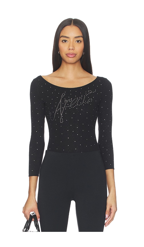 AREA Ballerina Logo Bodysuit in Black. Size S. Also in L.