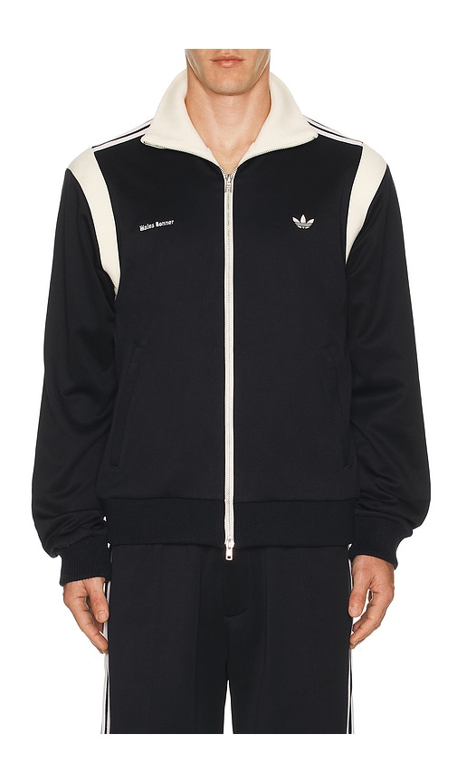 adidas by Wales Bonner Twill Full Zip Track Top in Navy | REVOLVE
