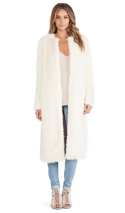 ivory faux fur coat