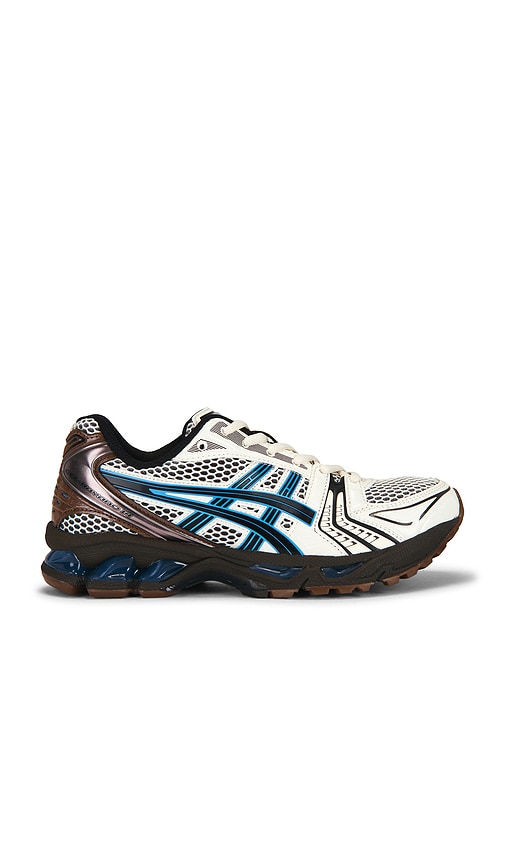 Asics Gel-Kayano 14 Sneaker in Cream & Blue Coast