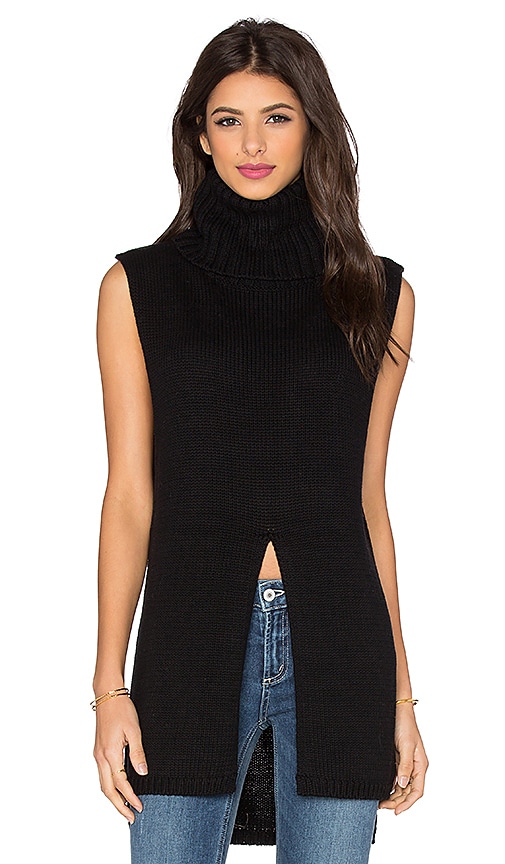 ASILIO Dollar Bills Knit Turtleneck in Black