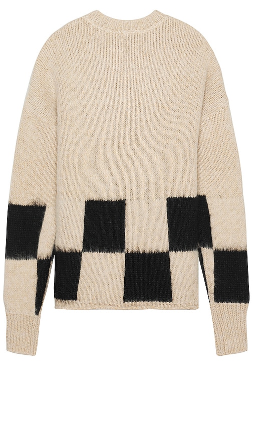 Shop Askyurself Brushed Checkered Knit Sweater In Beige