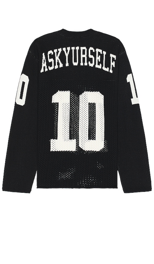Askyurself Knit Mesh Long Sleeve Jersey In 黑色