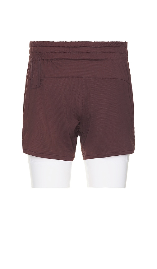 Shop Asrv Aerosilver 5 Liner Short In Burgundy