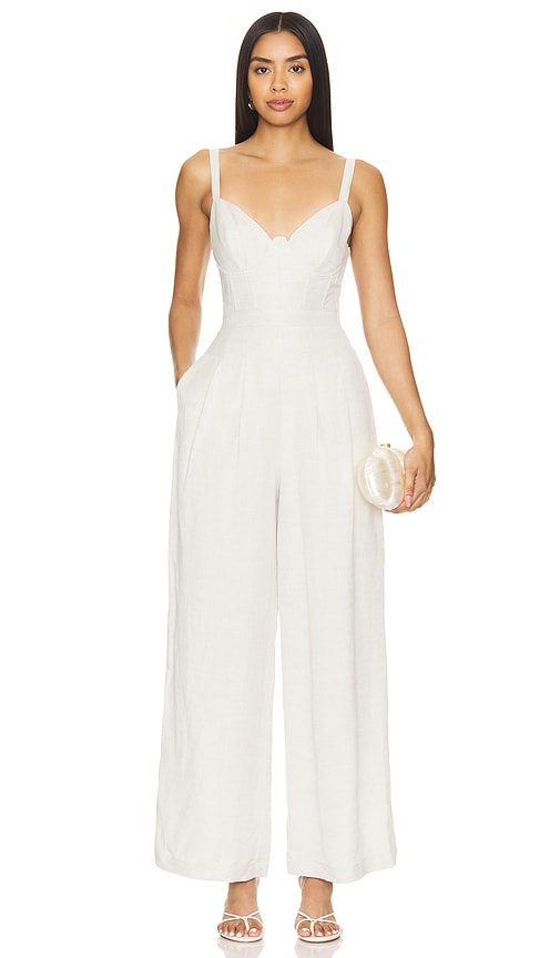 Shop Astr Caspar Jumpsuit In Beige