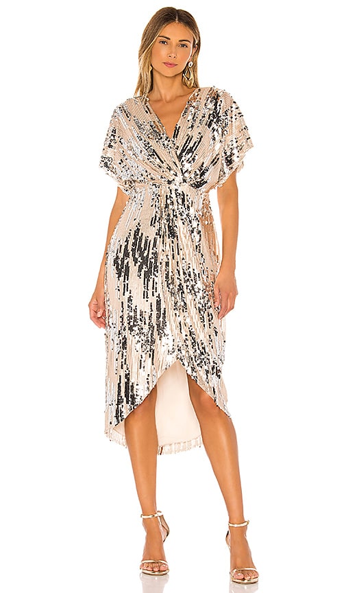 ASTR the Label Paloma Dress in Champagne Sequin