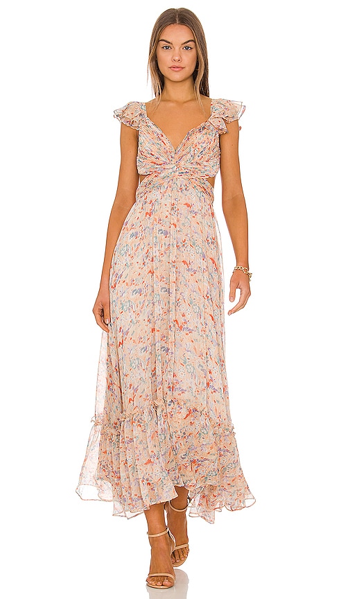 ASTR the Label Primrose Dress in Peach Multi Floral | REVOLVE