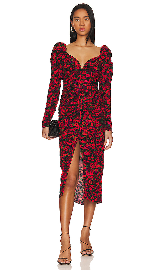 ASTR the Label Jamila Dress in Red Orange Multi