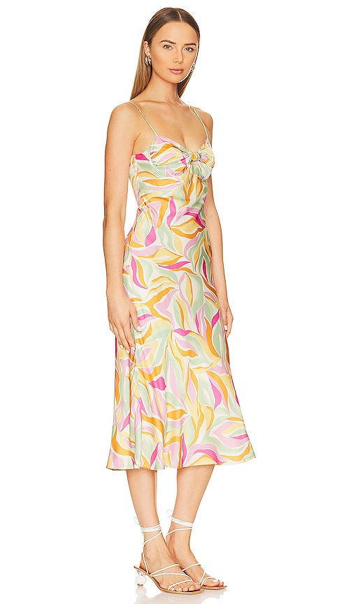 Shop Astr Mariela Dress In Mustard & Pink Floral