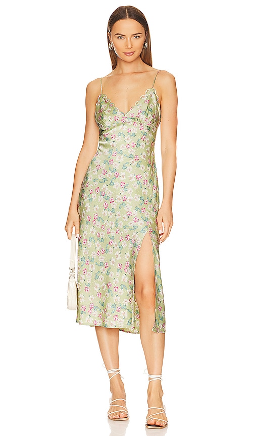 ASTR the Label Florentina Dress in Lime & Pink Floral