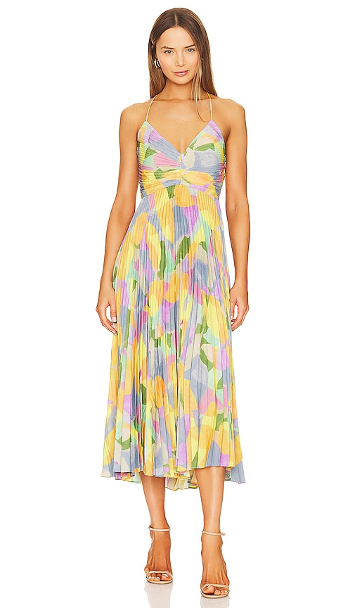 ASTR the Label Blythe Dress in Yellow & Lilac Abstract | REVOLVE