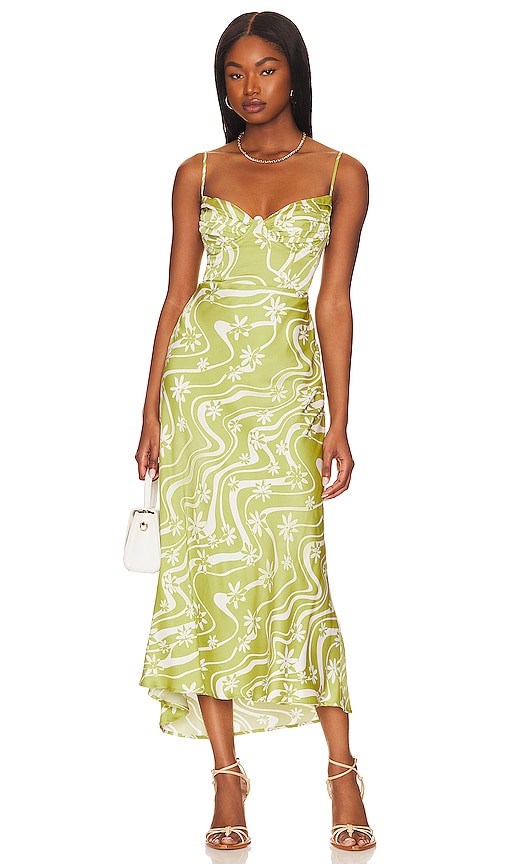 ASTR the Label Mabel Dress in Celery Floral