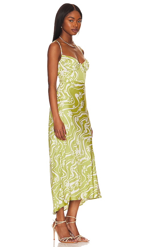 Astr Mabel Dress In Celery Floral