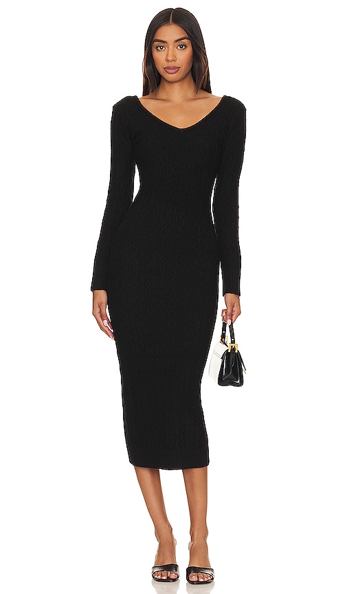 Shop Astr Regina Sweater Dress In Black