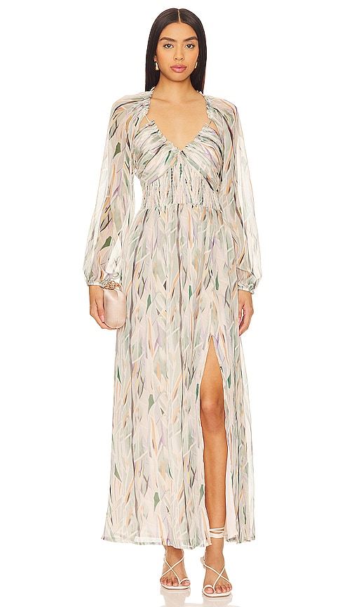 ASTR the Label Jessamy Dress in Taupe Jade Multi