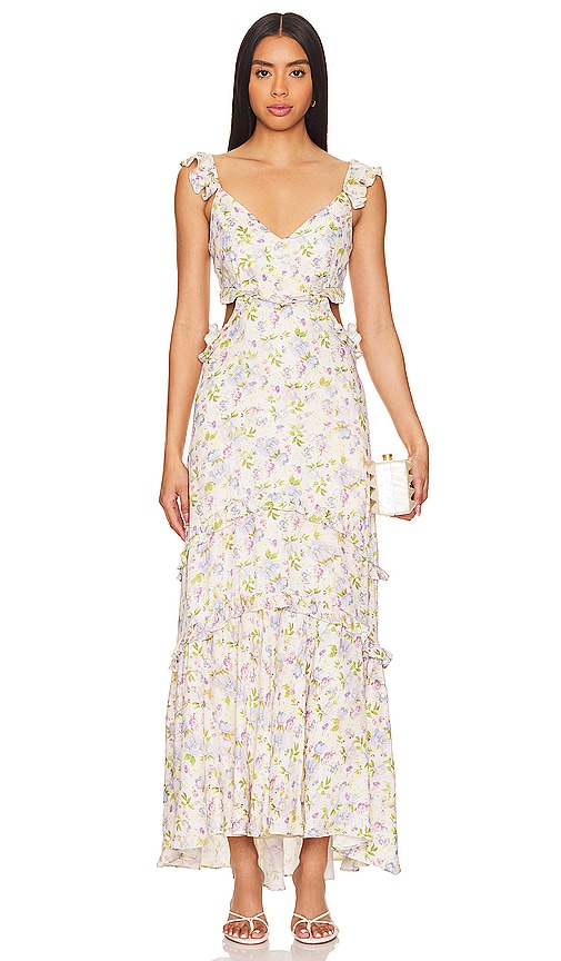 Shop Astr Cassis Dress In Taupe Purple Floral