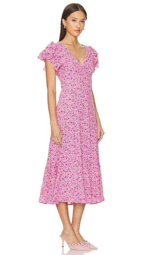 Shop Astr Celestine Dress In Fuchsia Daisy