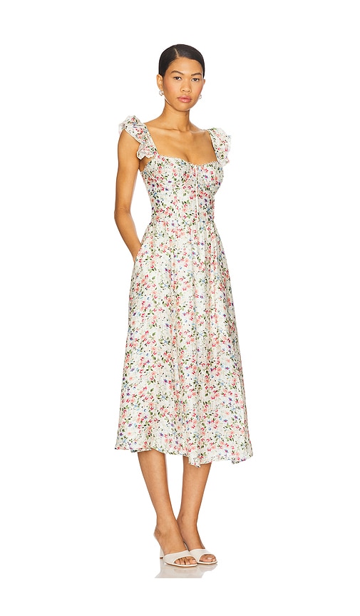  Astr The Label Midi-kleid Dress In Cream. Größe L. Also In Xl. 