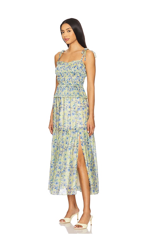  Astr The Label Midi-kleid Ethelind In Blue,yellow. Größe Xs. Also In S, M, L. 