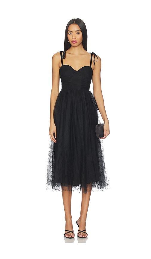 Astr The Label Karyme Tie Strap Midi Dress In Black