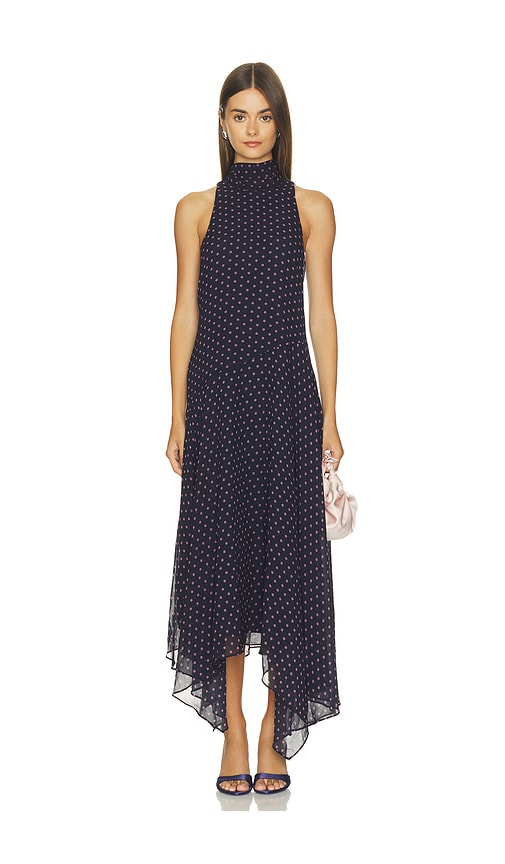 Tiana Dress by Astr The Label in Navy Pink Polka Dot