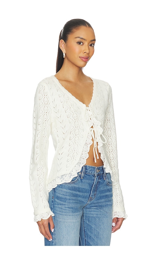Astr Lacey Cardigan In White