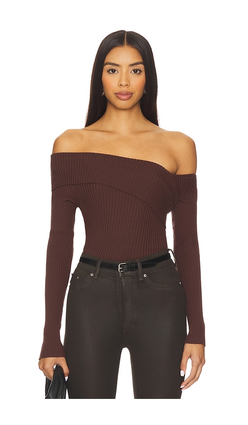 Astr Daniella Sweater In Brown