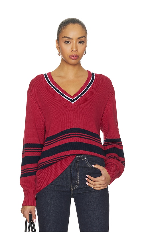 Rocio Sweater by Astr The Label in Scarlet Navy Stripe