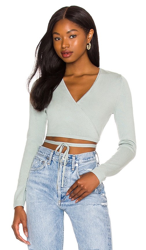 ASTR the Label Wrap Sweater in Sage | REVOLVE