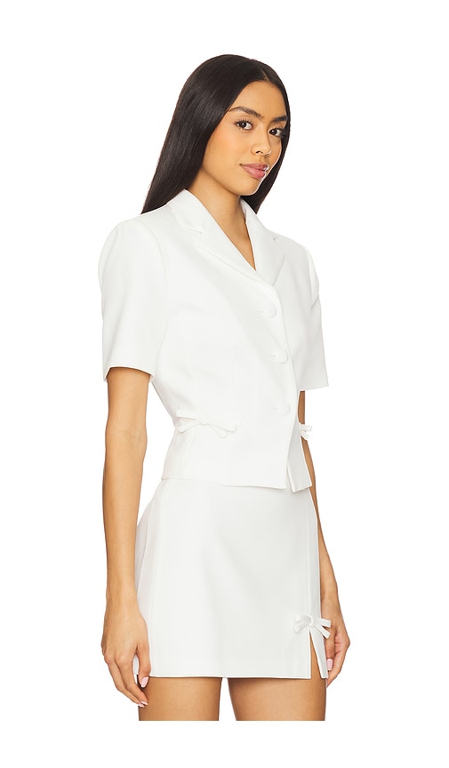 Astr The Label Sophie Short Sleeve Blazer In White