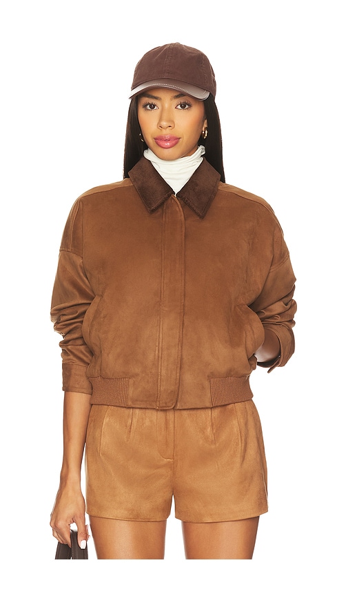 Astr The Label Sorine Faux Suede Jacket In Brown