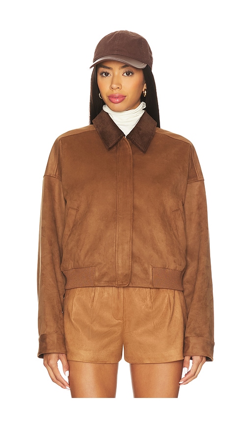 Astr The Label Sorine Faux Suede Jacket In Brown