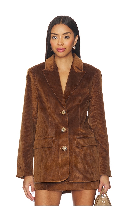 Astr Boyfriend Blazer In Brown