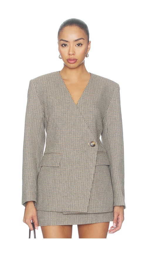 Arielle Blazer by Astr The Label in Tan Plaid