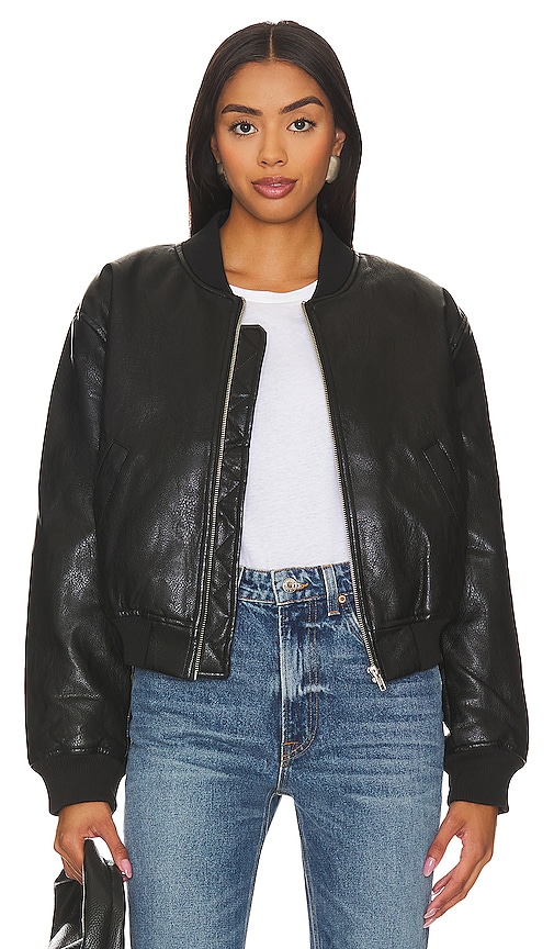 Avianna Faux Leather Bomber Jacket