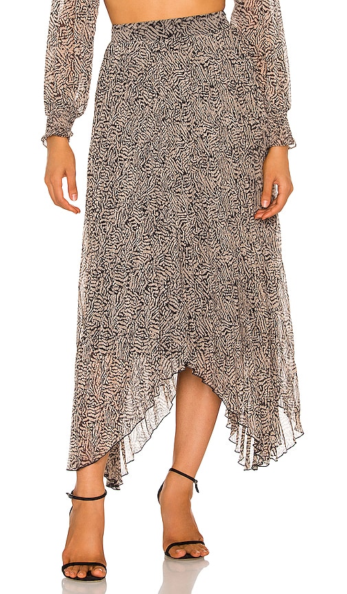 ASTR the Label Animal Instinct Skirt in Black Taupe Animal