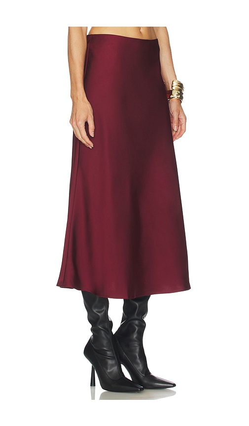 Astr The Label Windey Satin Midi Skirt In Red