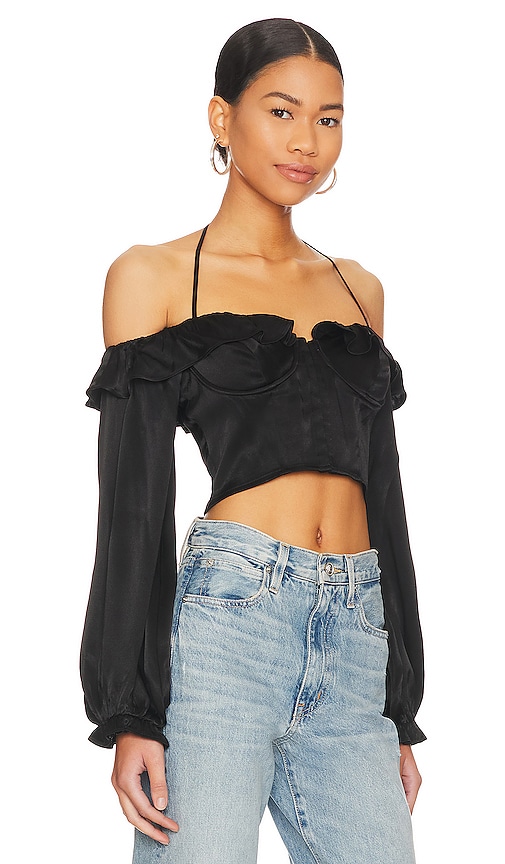 Shop Astr Allison Top In Black