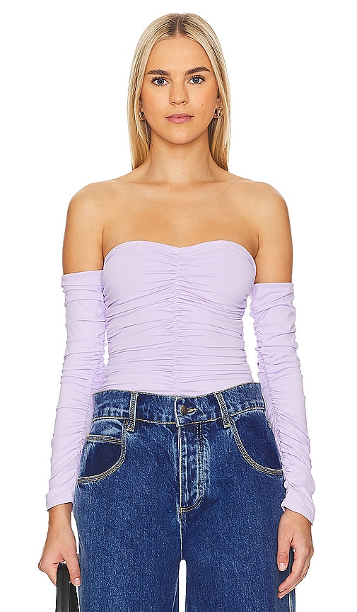 Shop Astr Evianna Bodysuit In 淡紫色