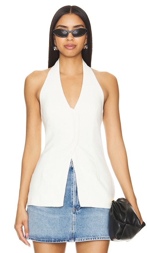 Shop Astr Jeanne Top In Ivory