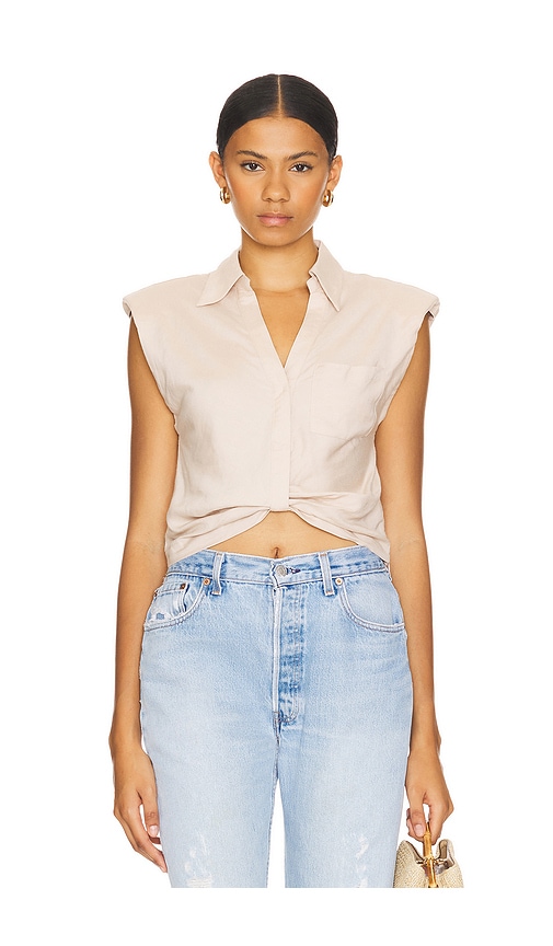 Shop Astr Kathlynn Top In Beige