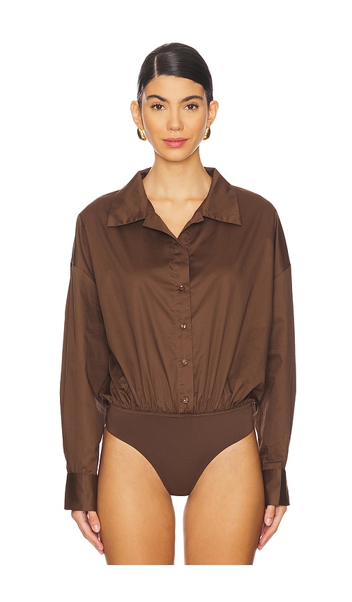 Shop Astr Sahana Bodysuit In Brown