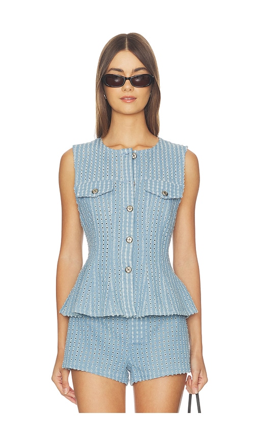 ASTR the Label Noa Vest en Blue. Taille XS. Also en S, M, L, XL.