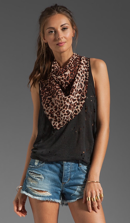 Leopard Silk Chiffon Scarf