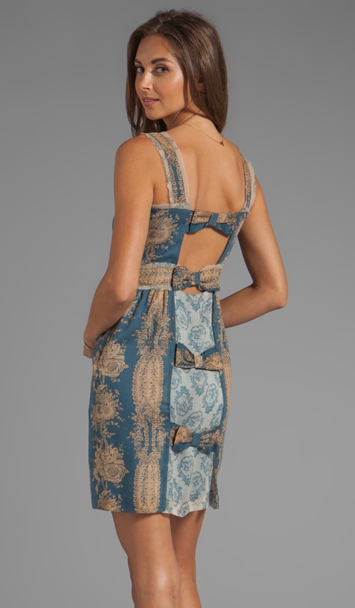 Wallpaper Toile Print Voile and Cupids Print Crinkle Chiffon Dress