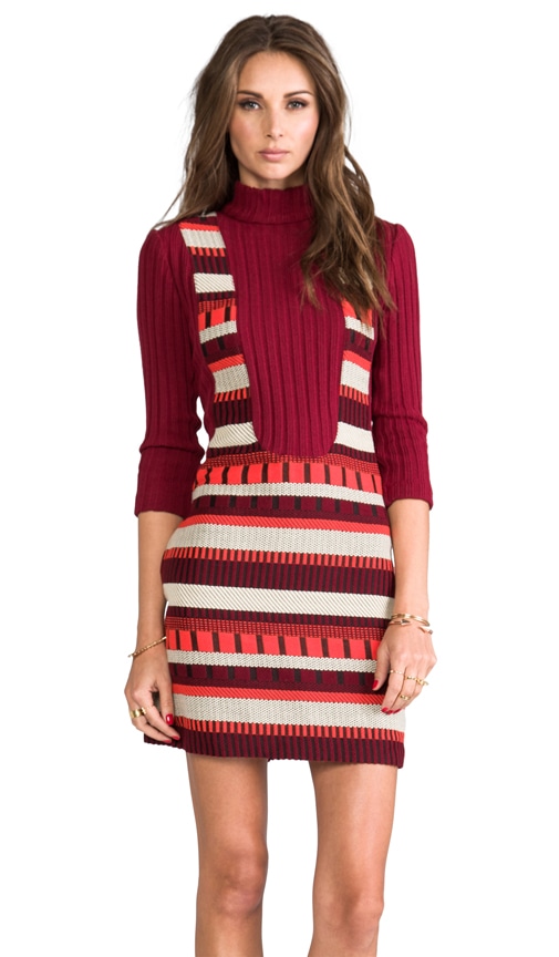 RUNWAY Ladder Stripe Woven Jacquard Dress