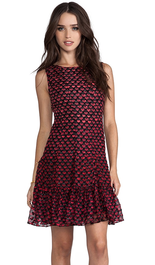 Ombre Hearts Print Dress
