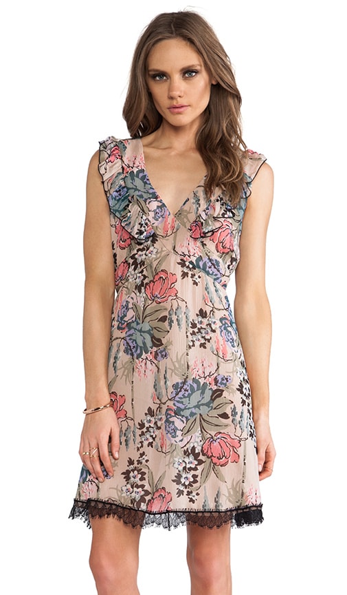 Cabbage Rose Print Dress