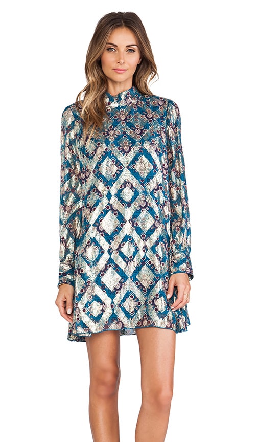 Aztec Foulard Print Mini Dress
