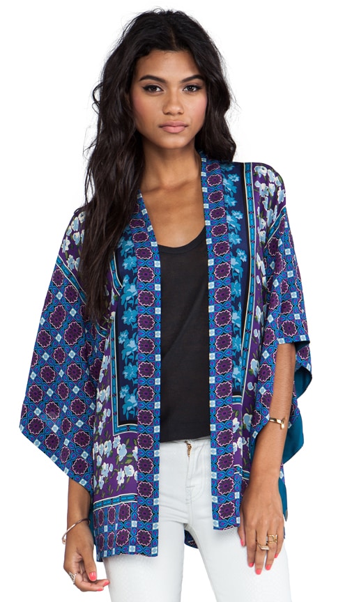 Scherazade Panel Print Crepe De Chine Kimono